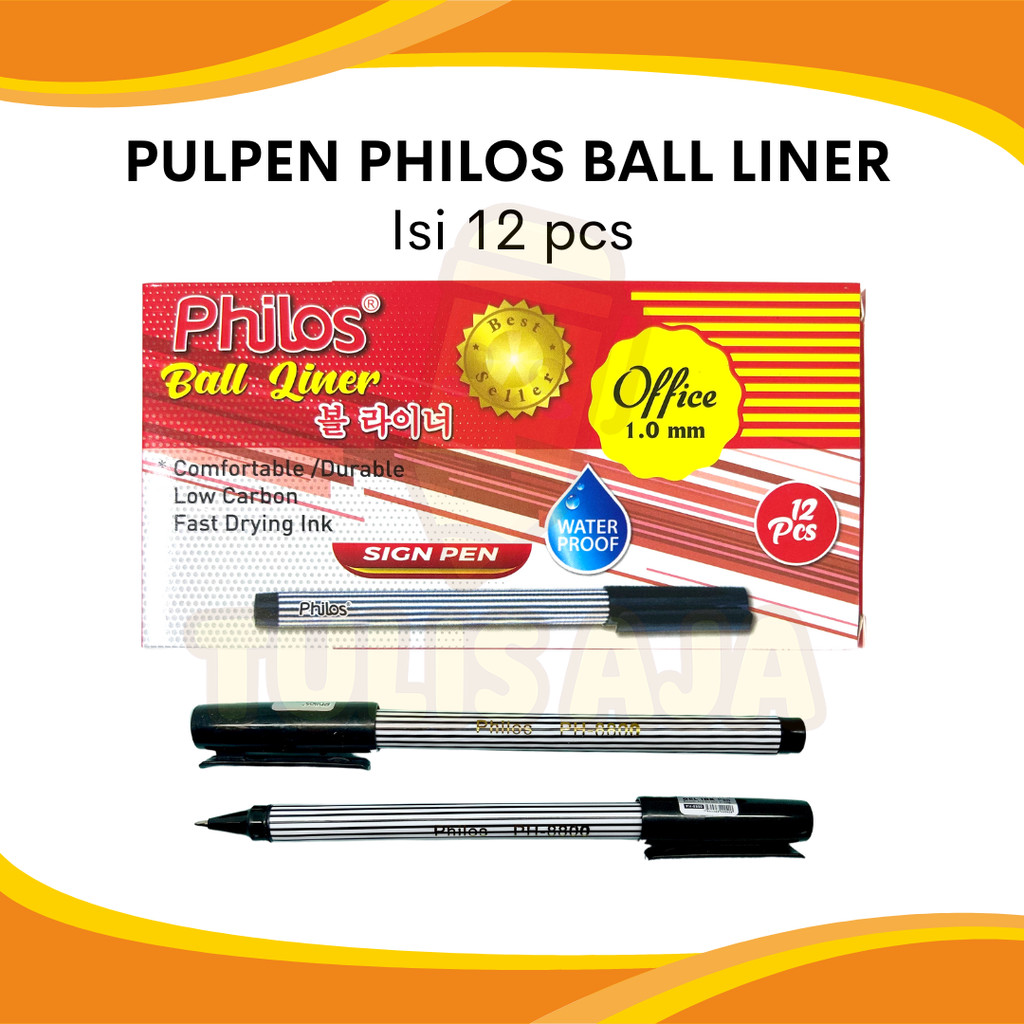 

PULPEN PHILOS BALL LINER 1.0MM TINTA HITAM PER BOX ISI 12PCS