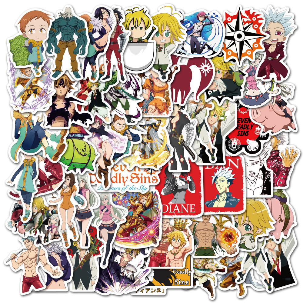 

50Pcs Animation The Seven Deadly Sins Personalized Graffiti Sticker Motorcycle Trunk Refrigerator Guitar Waterproof Anime Decal