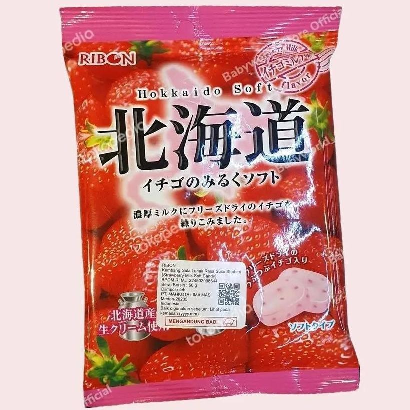 

Ribon Hokkaido Soft Candy Permen Rasa Strawberry Milk IMPORT 60gr