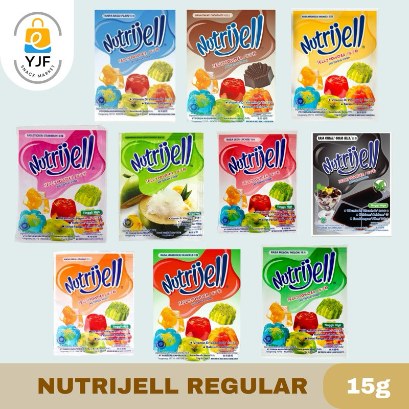 

Nutrijell Agar REGULAR 15gr PCS / Agar Agar Jelly Puding Nutrijell Rasa Buah