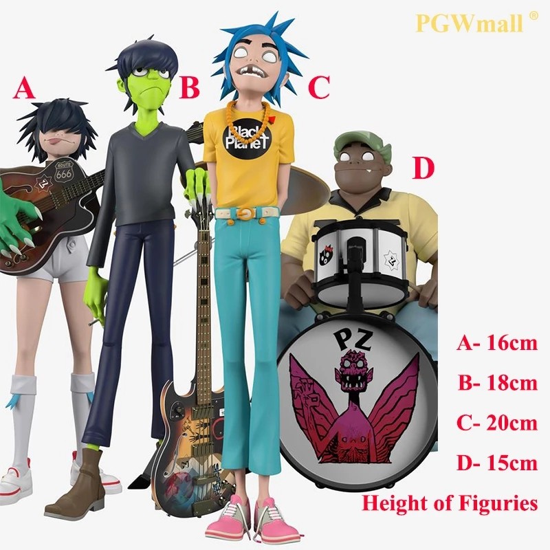 Gorillaz Collectible Figures Famous Music Team Resin Figure Ornaments Figurines Home Decoration Acce