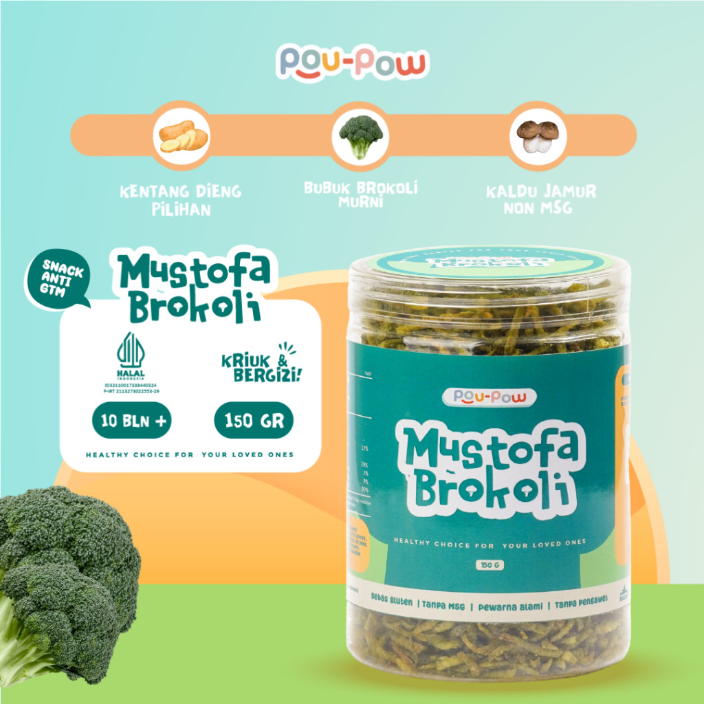 

Poupow Mustofa Brokoli | Mustofa kentang MPASI | Snack Sehat Kriuk