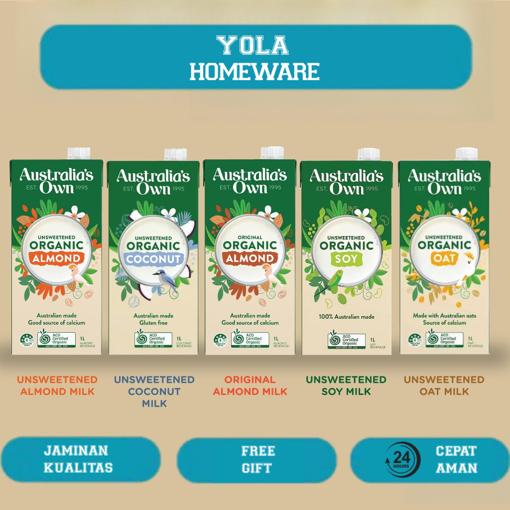 

Organic Almond Soy Coconut Milk Australia’s Own 1L / Susu Vegan Gluten Free