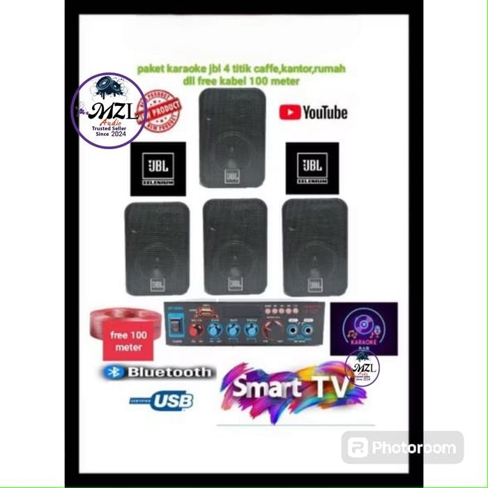 Paket karaoke 4 titik jbl caffe,kantor,rumah,dll free kabel 100 meter