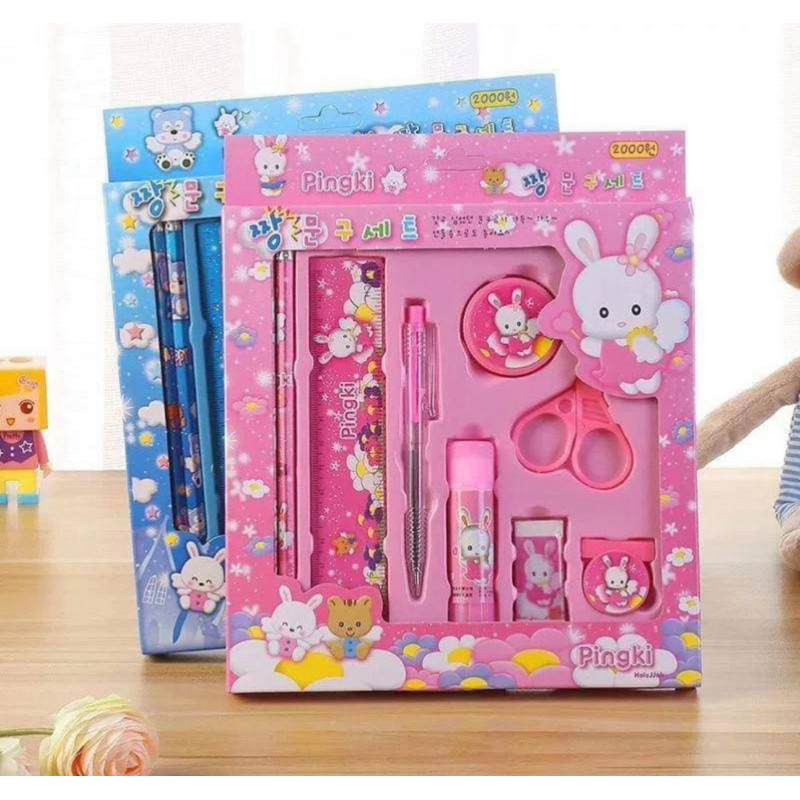 

2009 Pencil Set 9 In 1 Alat Tulis Sekolah Anak Lengkap