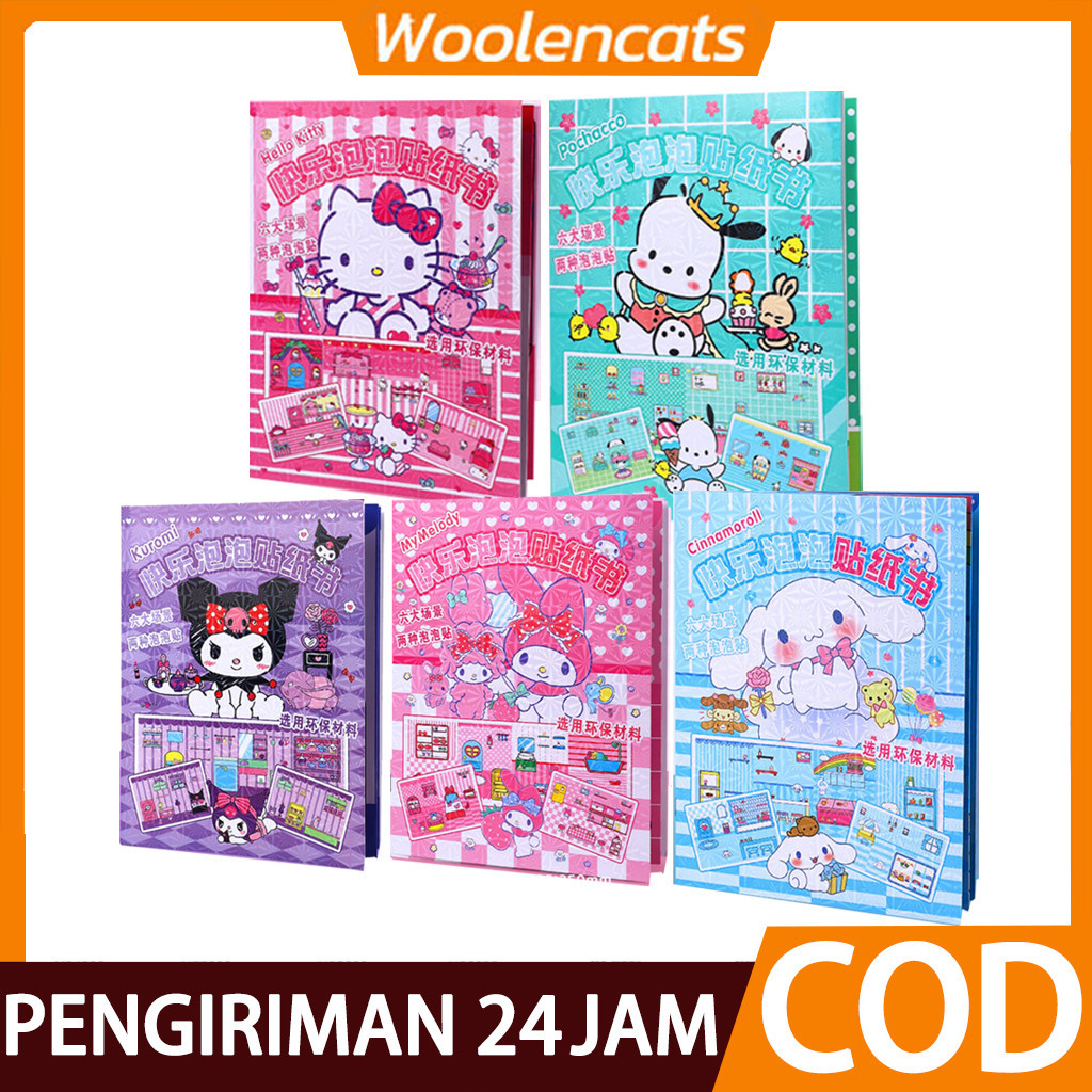 

Sanrio stiker Diy Ukuran Super Besar Tidak Perlu Memotong Quiet Book Buku Sticker Lucu Jumbo/ Bubble 3D Sticker Book Aesthetic DIY Buku Edukasi Puzzle Premium Cinnamoroll Kuromi Melody Hello Kitty