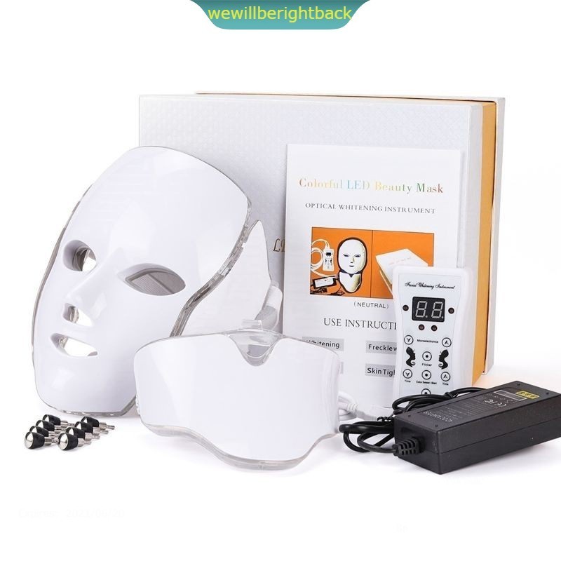 pdt light masker led 7 warna Facial led PHOTON PDT treatment masker led masker topeng wajah leher A 