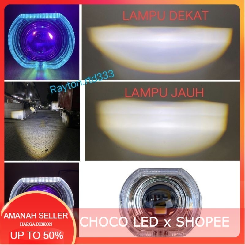 Lampu Projie Biled Projie Ala Ala Biled Cr7 Angel Eyes + Devil Led Putih-Putih