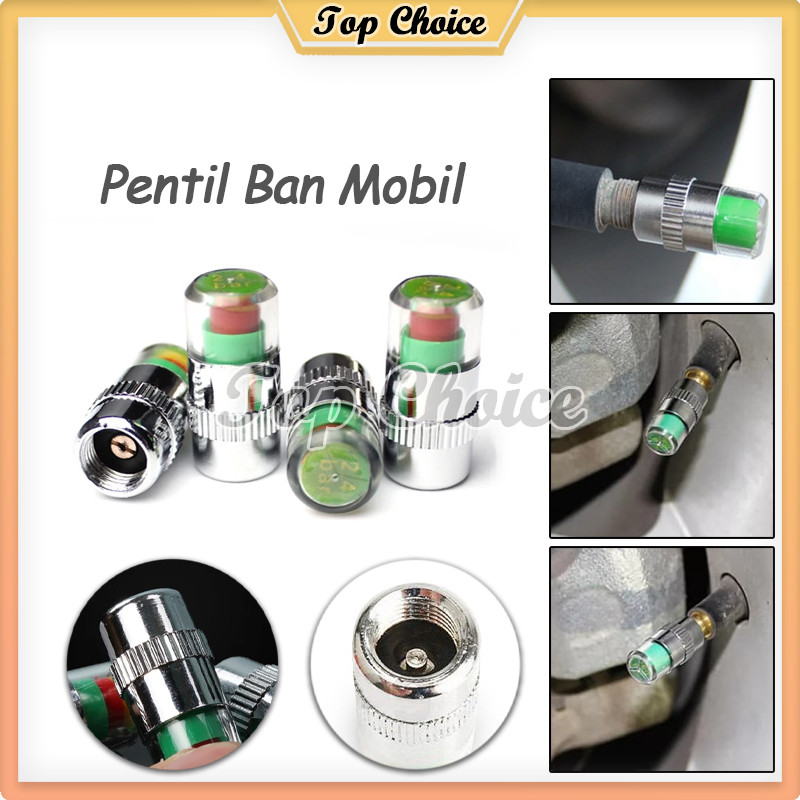 Motor Indikator Tekanan 4 pcs / Tutup Pentil Indikator / Tutup Pentil Ban Mobil