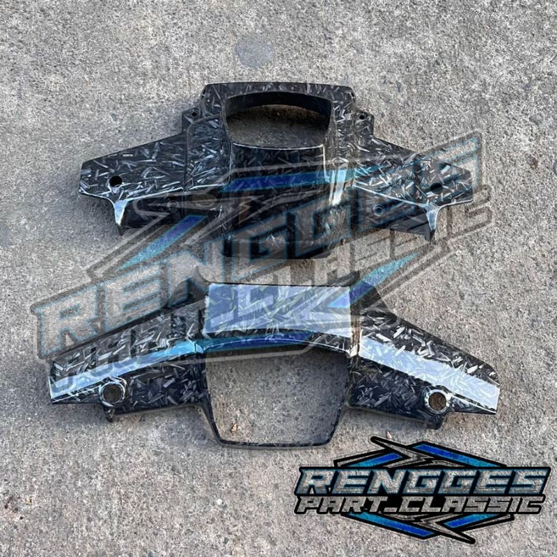 Batok astrea prima carbon set atas bawah carbon celup motif forged kevlar