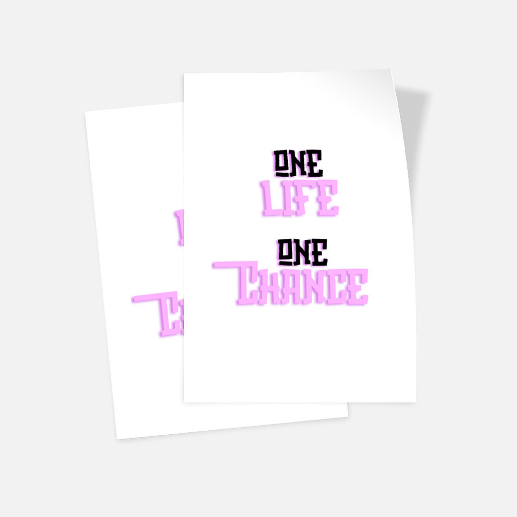 

Glossy Sticker - Set of 2 Quote | One Life One Chance
