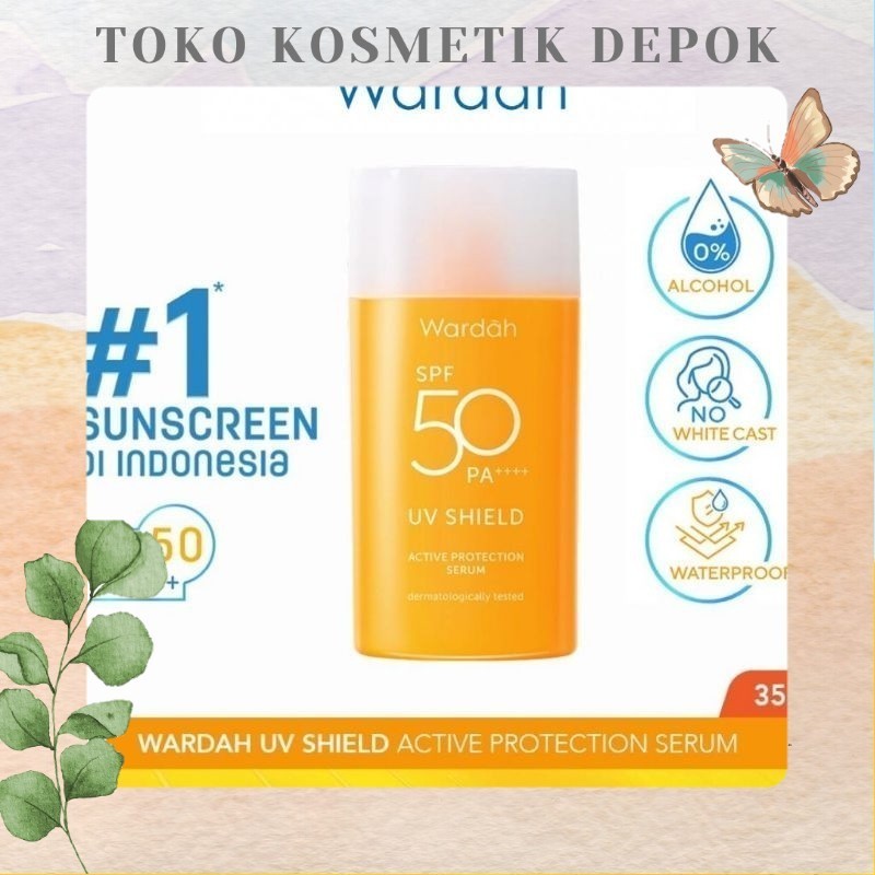 WARDAH UV SHIELD SUNSCREEN AQUA FRESH AND ACTIVE PROTECTION SERUM SPF 50 PA++++ | sunscreen 50 spf W