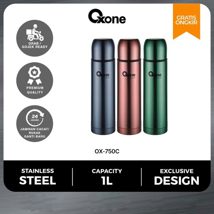 TOKOSANIA Oxone OX1.0C Thermos Vacuum Flask 1L Tumbler Botol Minum