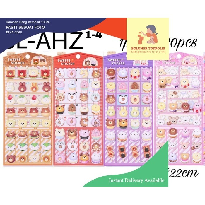 

Sticker Sweet Cake Muffin Chocolate Panda Bear Stiker Timbul 3d soft