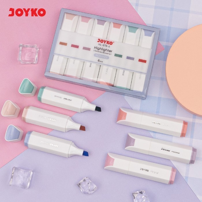 

JOYKO Highlighter HL-87 6 / HL-87B-6 Stabilo Penanda Berwarna Warna Morandi