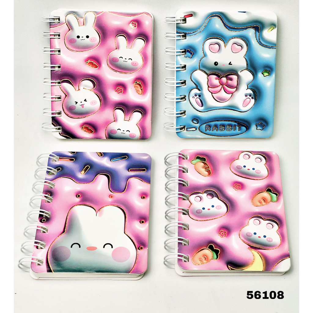 

NoteBook Ring Mini Impor 56108 Rabbit A7 Hard Cover Ring Notebook Agenda Mini Buku Catatan Diary - SHABQ