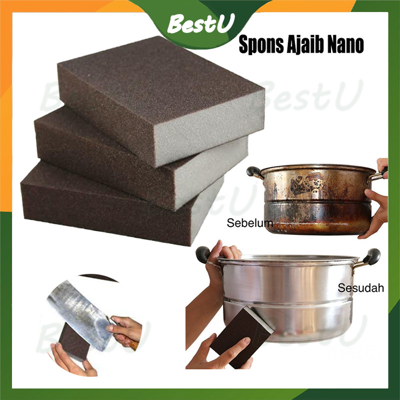 Spons Pembersih Kerak /Spons Nano /Spons Nano Magic Pembersih Kerak Panci/Sponge Pembersih Karat/Spo