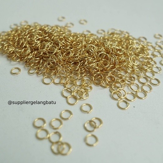 BISA COD Aksesoris Ring Connector 6mm emas bahan rangkai gelang kalung tali