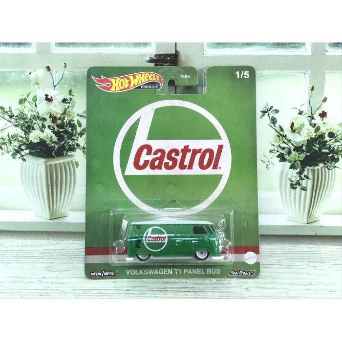 HOT WHEELS PREMIUM VOLKSWAGEN T1 PANEL BUS CASTROL HIJAU VW COMBI