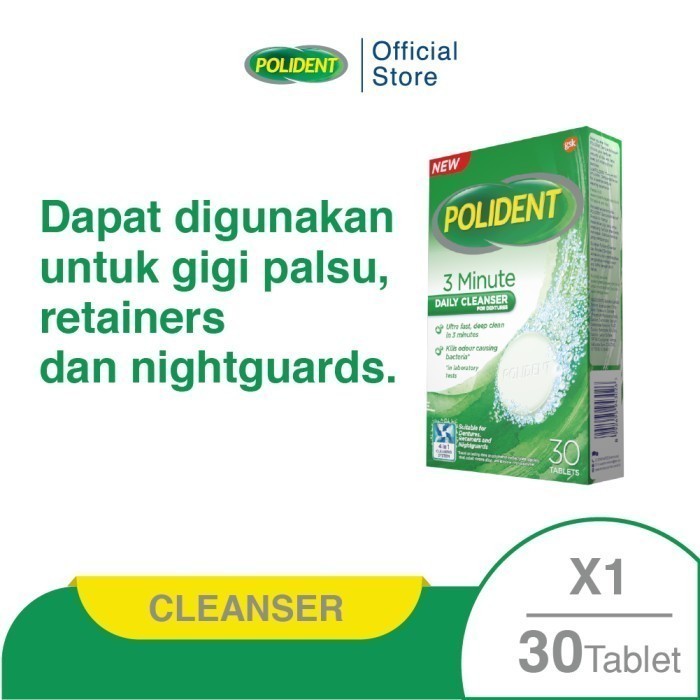 Polident Cleanser 3 Minute Denture Cleanser 30 Tablet