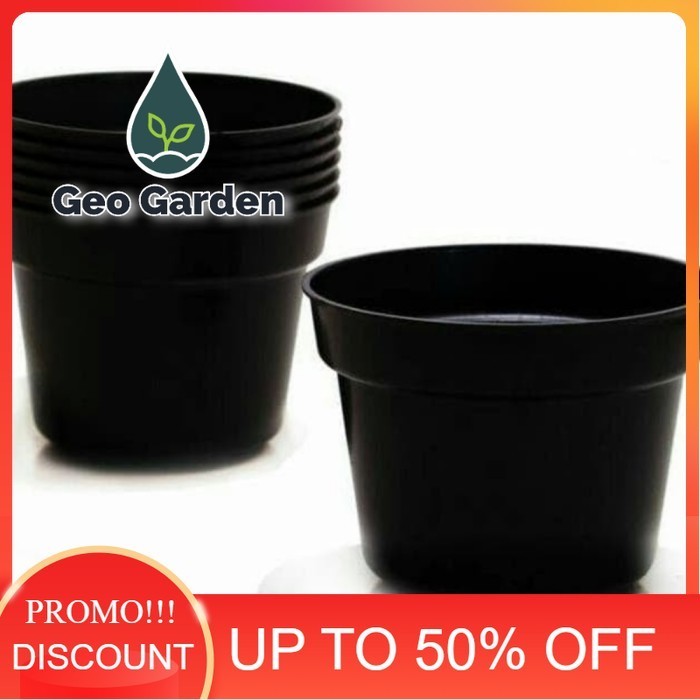 pot hitam 40 cm plastik