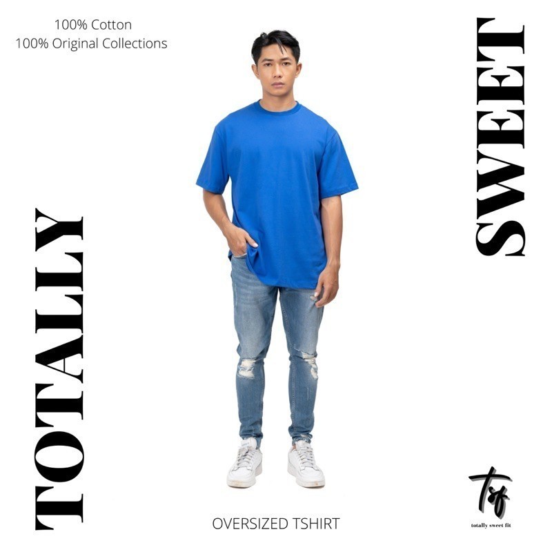 Kaos Polos Oversized Biru Benhur