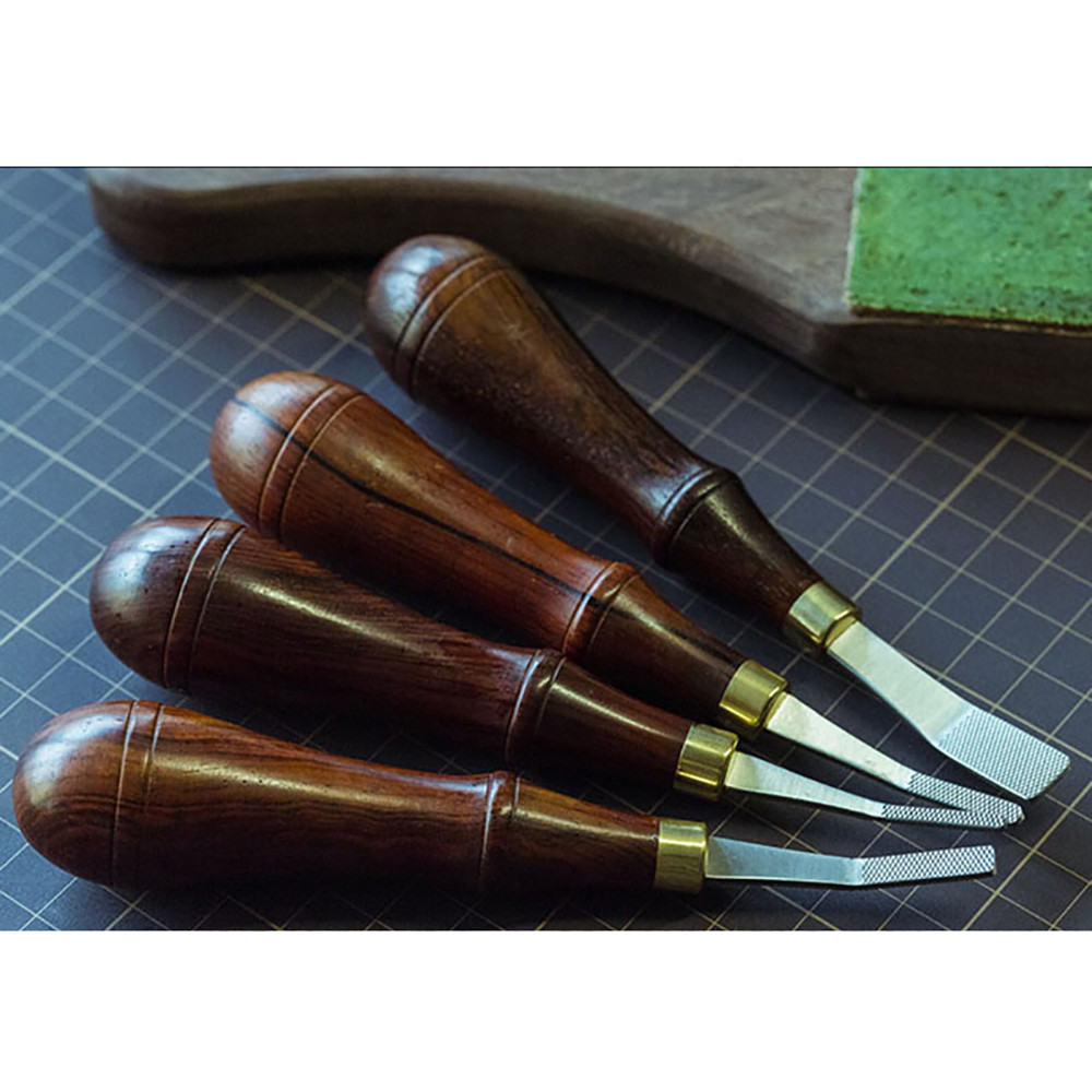 

Leather Edge Treatment Surface Polishing Rough File Knife Leather Craft DIY Tool with Wood Handle Diamond Pattern 3/4/5/10MM
