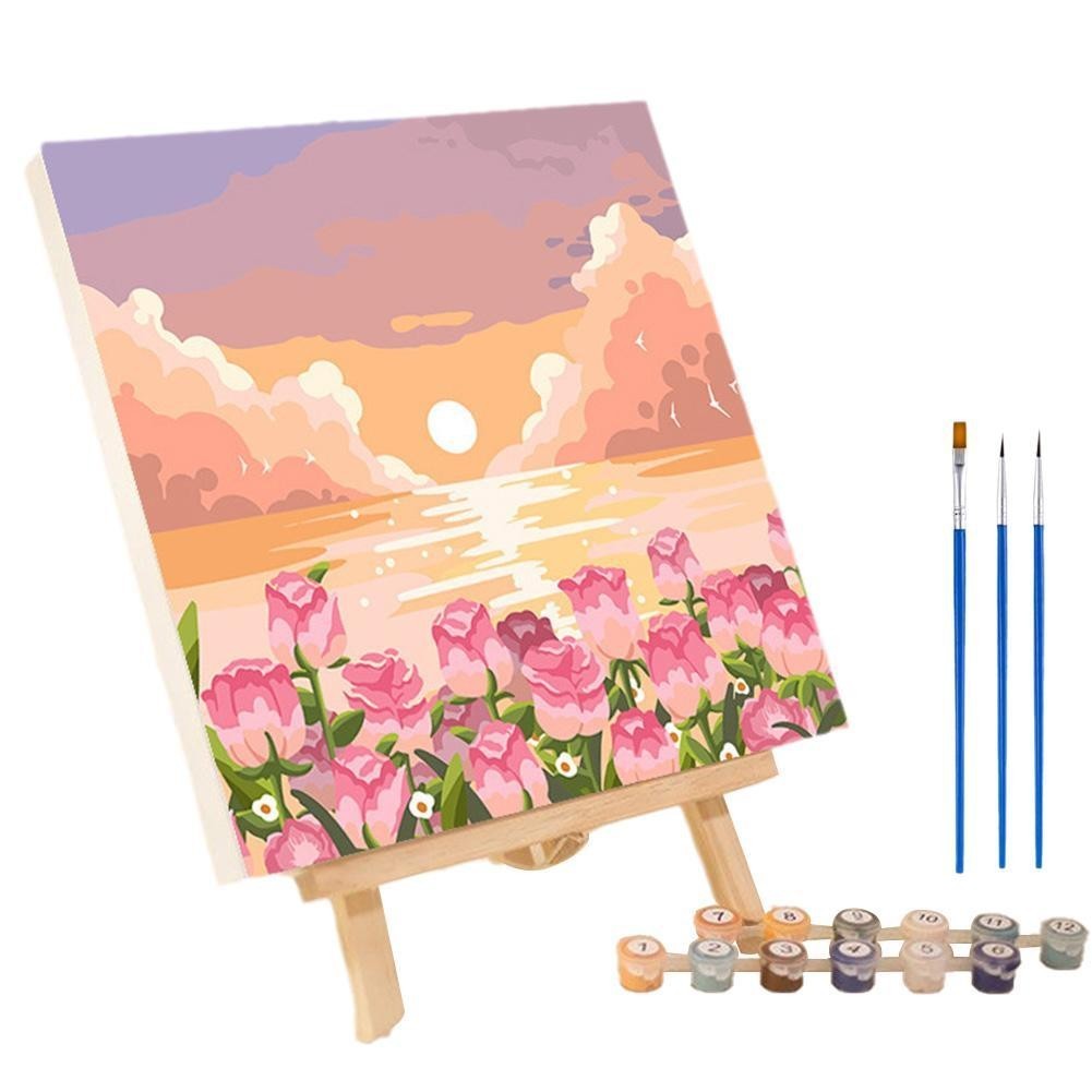 

Paint By Numbers Handpainted Canvas Painting Scenery Painting By Numbers Sunset Landscape Modern Drawing Coloring Decor