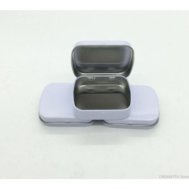 200pcs/lot Mini Tin Box Gift Box/Mint Metal Box White Rectangle Plain Metal Tin Storage Boxes
