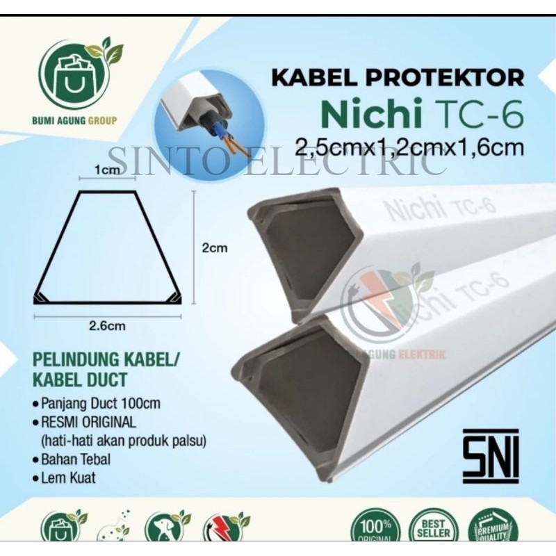 NICHI Pelindung Kabel TC 6 Kabel Duct TC6 1 m