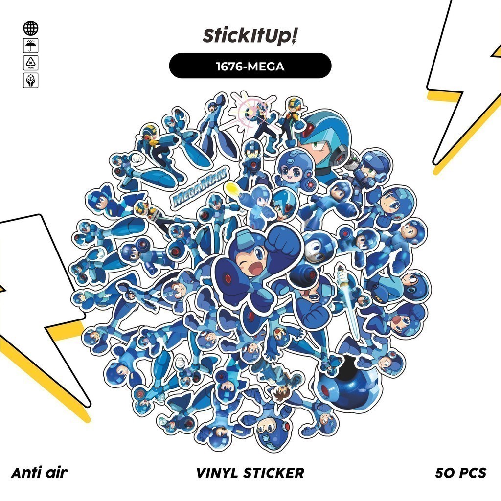 

COD✨ 100 Pcs Stiker CAPSOM SERIES MEGAMAN ROCKMAN Lucu Anti Air Untuk Dekorasi Notebook Sepeda Skateboard Handphone DIY