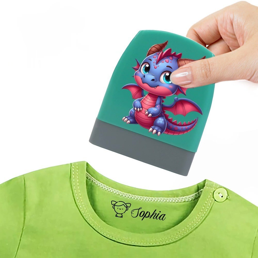 

Cartoon Dinosaur Personalized Name Stamps Are Suitable For Kids To Customize Clothes Custom Stamps Personalized Logo