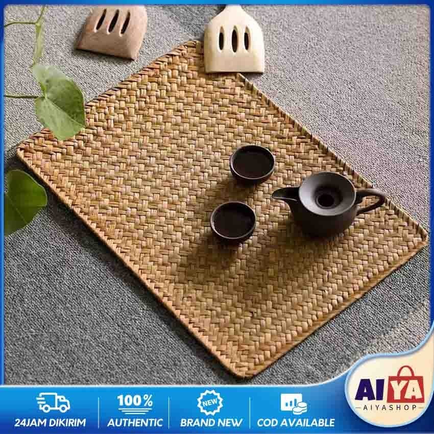 Placemat Rotan / Tatakan Alas Makan Piring Gelas Bamboo / Alas Piring Meja / Alas Piring Rotan Perse
