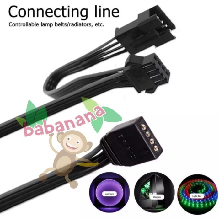 Kabel konverter 4 pin rgb to 4 pin mini peripheral motherboard fan