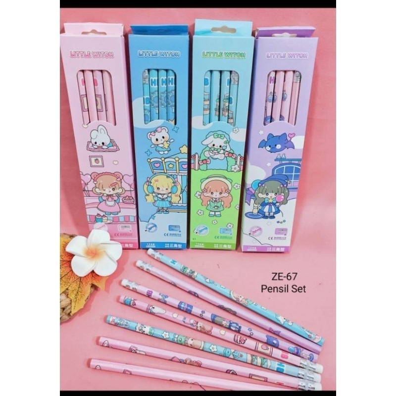 

pensil karakter sandrio lotso isi 12 pcs karakter pensil set penghapus