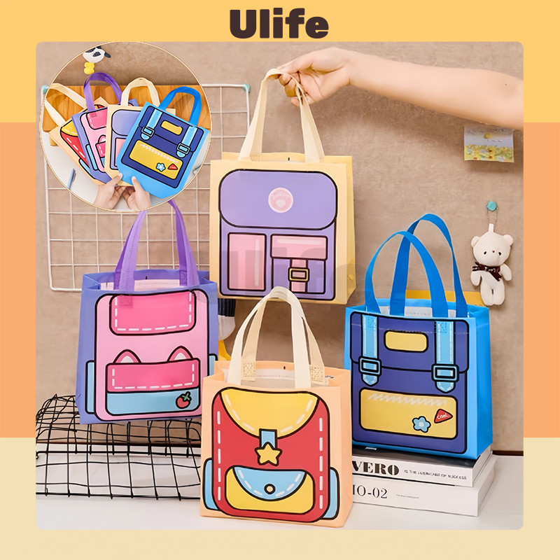 

Shopping Tote Bag Non Woven Anti Air Lucu Berwarna Full Color Motif / Kantung Goodiebag Souvenir Gift Sekolah Anak / Kantong Souvenir