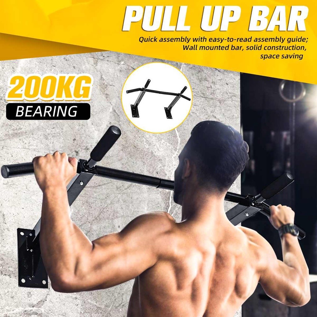 AB51RX Tiang Pull Up Bar Dinding, Alat Pull Up Tembok Dinding, Alat Restok Pull Up Dinding Tempel Te