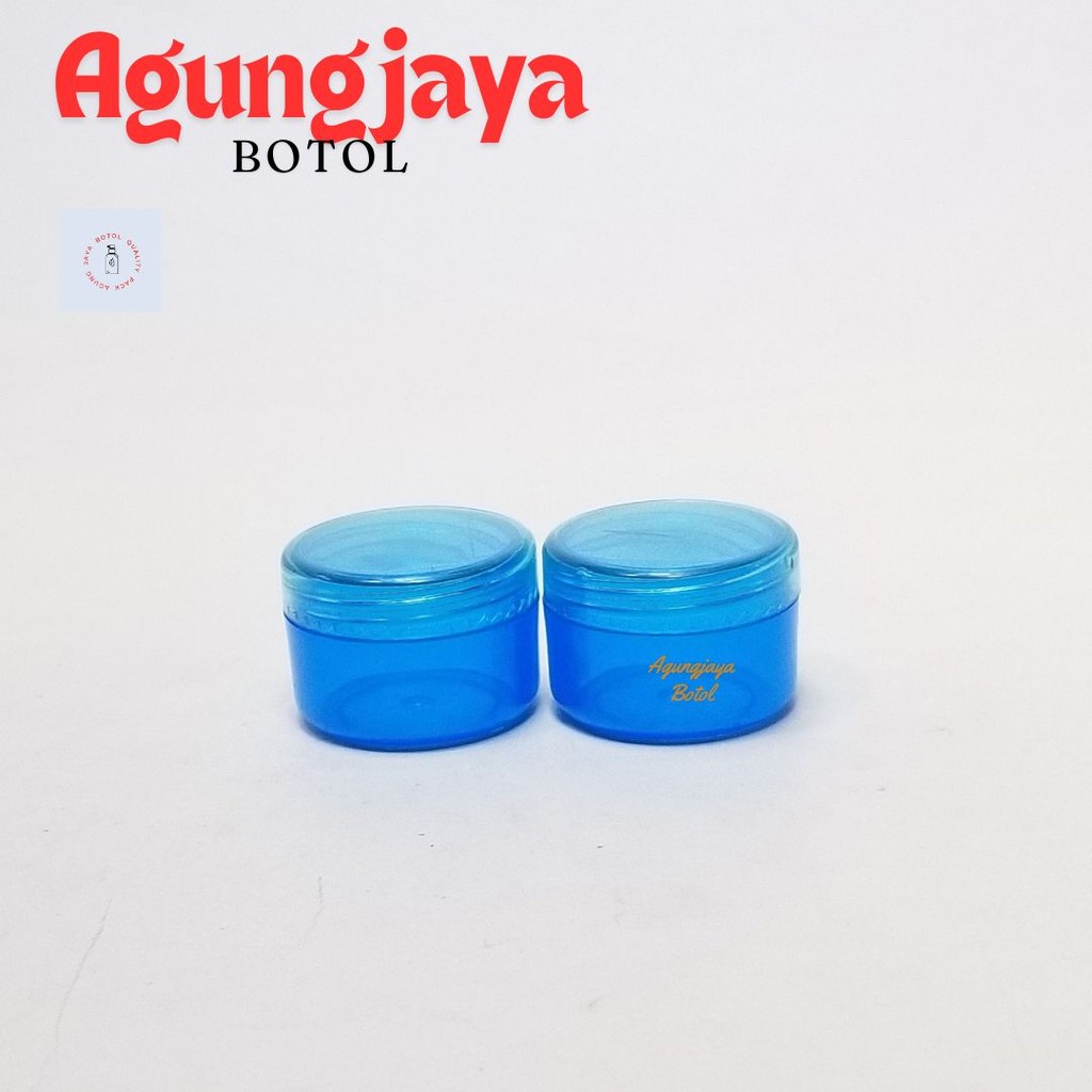Pot Cream 5 Gr Ps Gepeng Biru Trans / Pot Plastik / Pot Cream Plastik / Pot Krim Wajah / Pot Salep /
