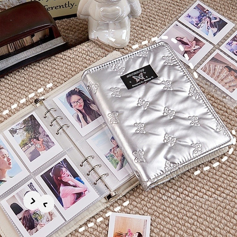 

INS Photocard Binder Book Ribbon Bow Decor Photo Album Collect Book Large Capacity Kpop Photocard Holder 포카 바인더