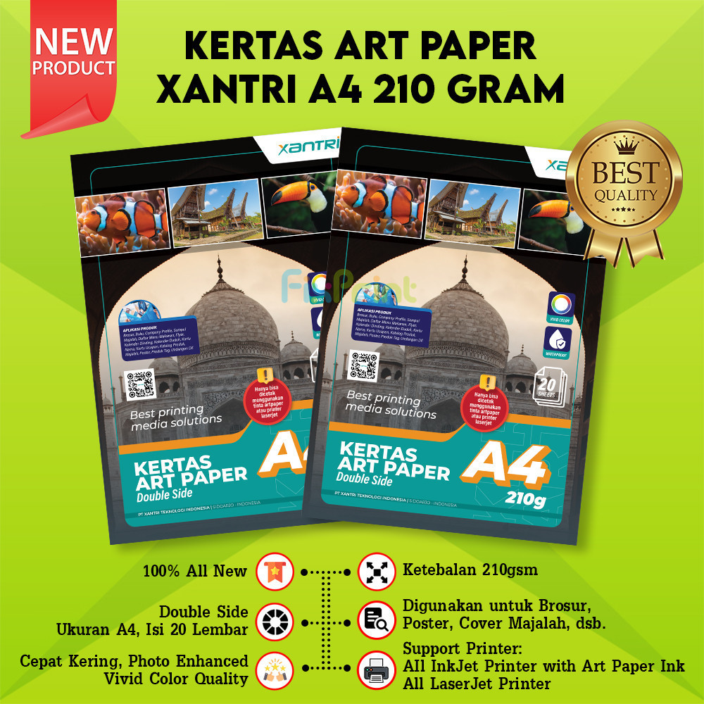 

Kertas Art Paper A4 120gsm 150gsm 210gsm Double Side Photo Paper Kertas Art Karton Cartoon Carton