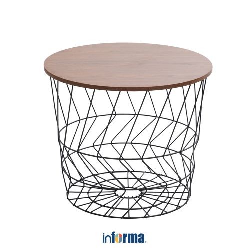 INFORMA LETA MEJA TAMU DENGAN PENYIMPANAN - COKELAT WALNUT COFFEE TABLE MEJA RUANG TAMU SERBAGUNA