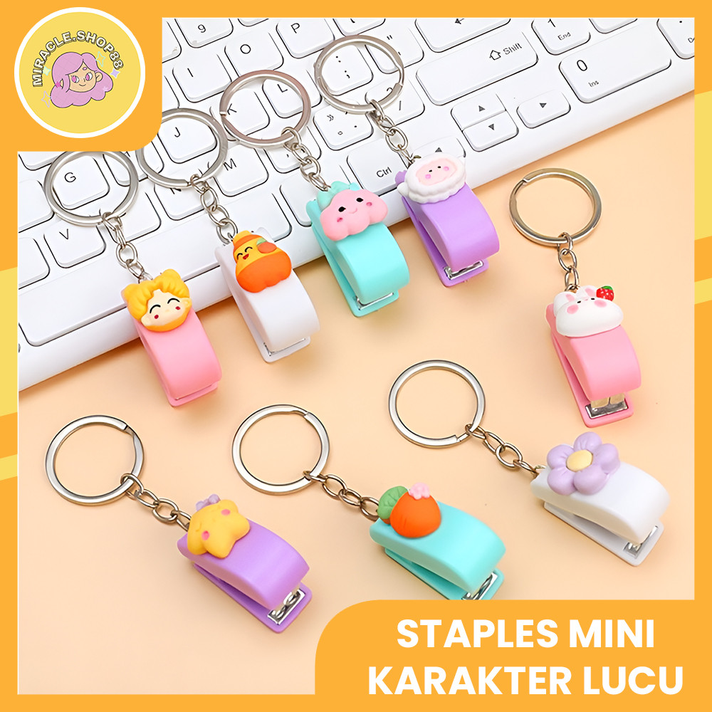 

MS Staples mini gantungan kunci karakter lucu