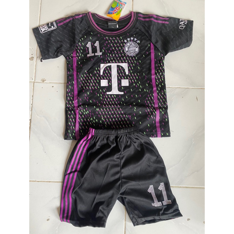 setelan jersey bola anak munchen hitam away kids