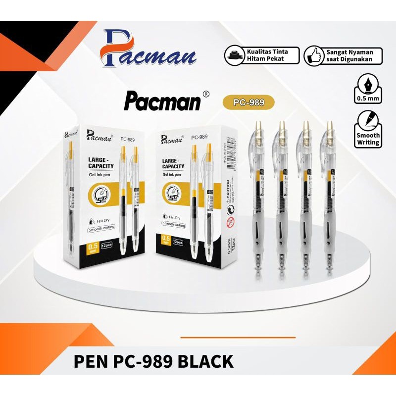 

Pulpen Retractable 0.5mm PACMAN PC-989 (12pc)