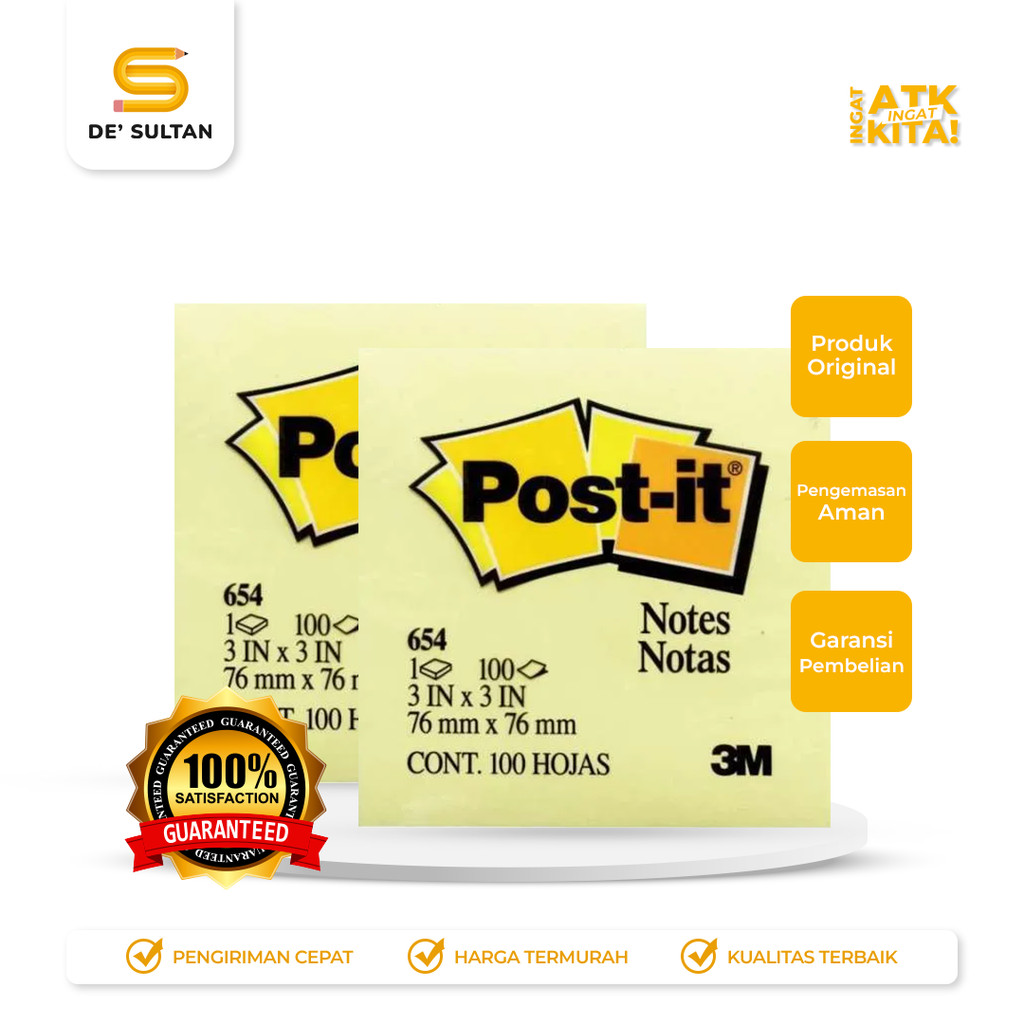 

POST IT 3M STICKY NOTE NO.654 (1PAD)