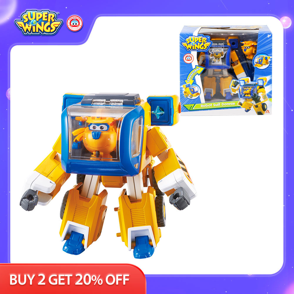 Super Wings Large 3 in 1 robot ,vehicle,airplane Robot Suit Jett & Donnie  Deformation Action Figure