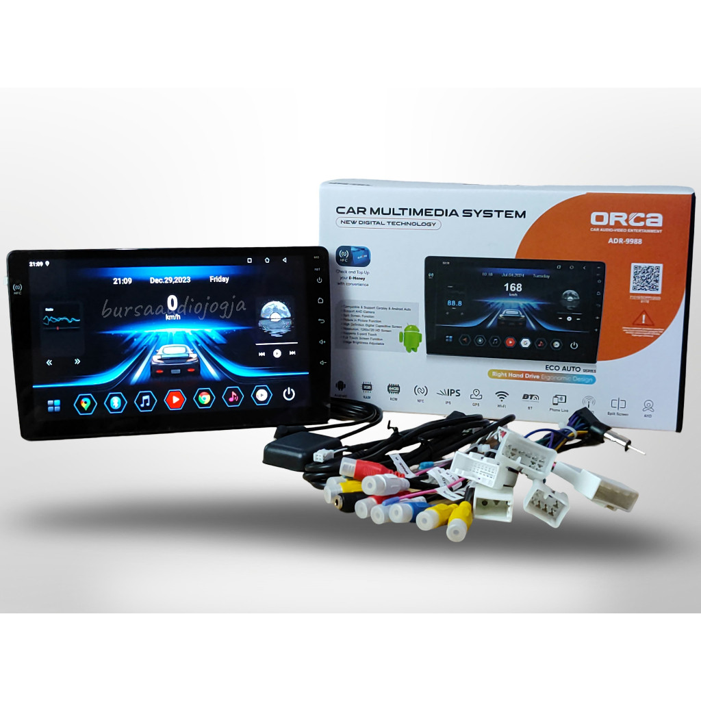 Orca ADR 9988 Headunit android 9 inch CARPLAY 2/64 NFC GARANSI RESMI ORCA 1 Tahun