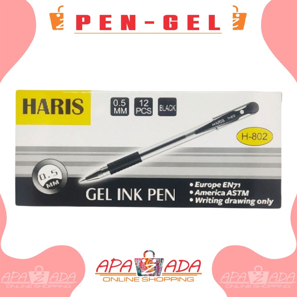 

Apazada - Gel Pen / Pulpen Gel 0.5mm Tinta Hitam Isi 12 Pcs / Pena Gel Office Smooth / Ink Pen Bolpen Lancip GP-SQ888