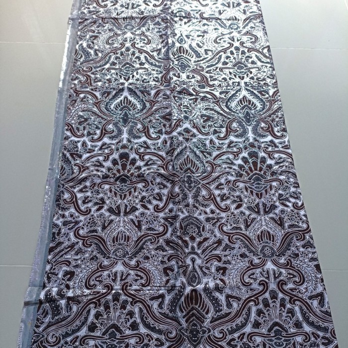 Kain Batik Prada Gliter Silver Motif Pisang Bali Bawahan Pengantin