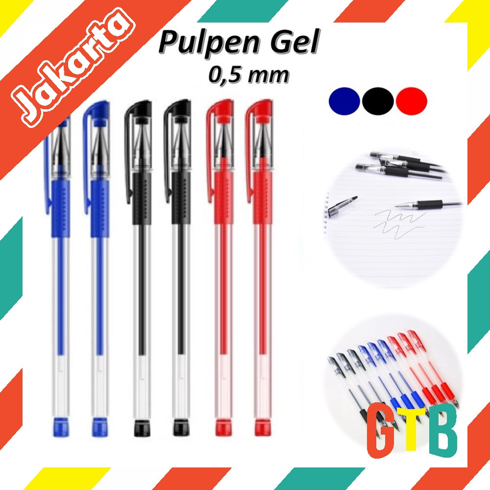 

️GTB️ Pena Gel 0.55mm Standard Pulpen tinta cair Alat Tulis Sekolah Kantor Pen Warna Warni Pena Ujung Lancip ATK Murah R047 R170